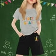 thumbnail image 2 of WRTFVZA Back to School Outfits for Girls Trendy Two-Piece Outfit Graphic Clothes Summer Outfits T-shirt and Shorts for Ages 2 to 13, 2 of 4