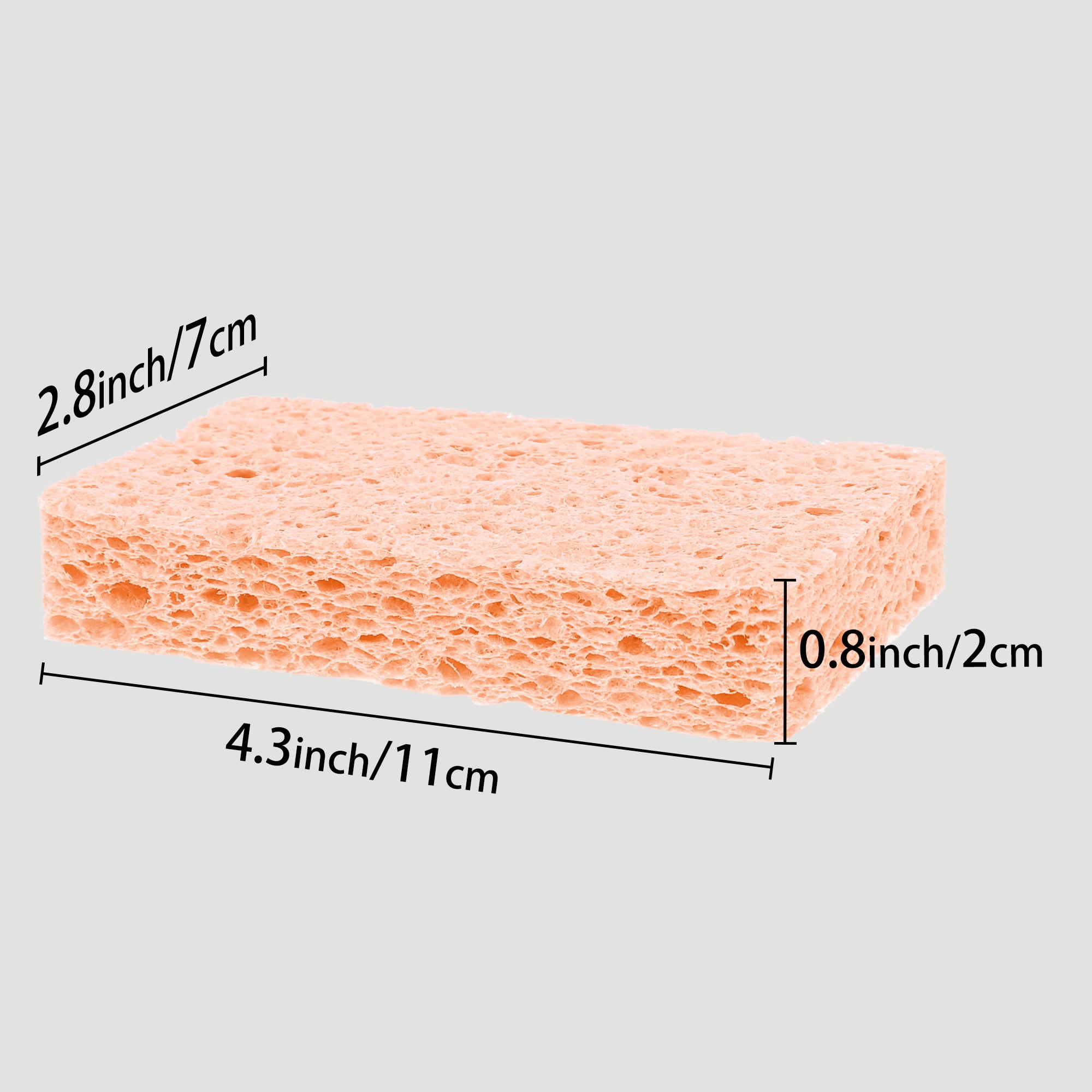 Unique Bargains 6 Pack Non-Scratch Sponges Kitchen Cleaning Sponges Orange 4.3"x2.8"x0.8"