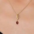 thumbnail image 3 of Gem Stone King 10K Yellow Gold Red Garnet Pendant Necklace for Women | 0.57 Cttw | Gemstone January Birthstone | Oval 6X4MM | With 18 inch Chain, 3 of 6