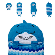 Happy Nappers Cozy Compact Pillow Sleeping Bag Blue Surfy the Shark Kids Fun