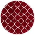 thumbnail image 3 of SAFAVIEH Hudson Jaye Plush Geometric Shag Area Rug, Red/Ivory, 7' x 7' Round, 3 of 7