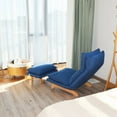 thumbnail image 3 of Single Sofa Reclining Chair, Japanese Chair Lazy Sofa, foldable reclining chair leisure single sofa functional chair, Adjustable Chair for Reading TV Watching Dark Blue, 3 of 7