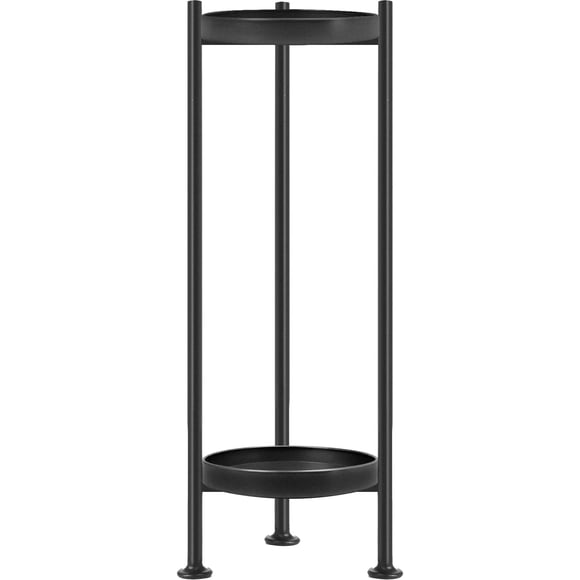 Plant Stand Indoor Outdoor, 2 Tier Iron Plant Stand, 30'' Tall Pedestal Stand Outdoor, Metal Flower Stands for Indoor Plants, Balcony, Living Room