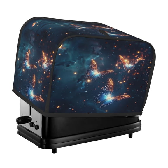 Toaster Cover For 2 Or 4 Slice, Two Or Four Slice Toaster Hood Dust-Proof Cover For Home Kitchen Washable Small Appliance Universe Butterfly Glowing (18)