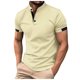thumbnail image 1 of Camiseta informal de manga corta con patchwork para hombre, ideal para las vacaciones en la playa y el estilo urbano., 1 of 5