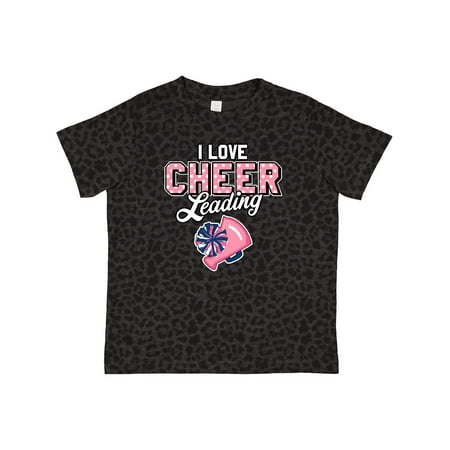 

Inktastic I Love Cheerleading with Pom Poms and Megaphone Inversed Text Gift Toddler Toddler Girl T-Shirt