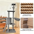 thumbnail image 3 of Árbol para Gatos, Torre de Actividades de Varios Niveles, Torre Árbol Rascador para Gatos con Escaleras, Casa para Gatos, Juguete Colgante, Ahorro de Espacio para Gatos Activos Ideal (Gris), 3 of 7
