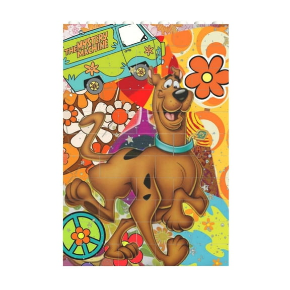 Square Shape Puzzles Kit Scooby-Doo Puzzle Building Brick Block Jigsaw Decorative Gift