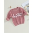 thumbnail image 3 of Caoirhny Toddler Girls Autumn Winter Knit Sweater Long Sleeve Letter Embroidery Pullover Knitwear, 3 of 9