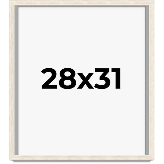 28x31 Shadow Box Frame White | 1.125 Inches Deep Real Wood Rustic Shadowbox Display Frame | UV