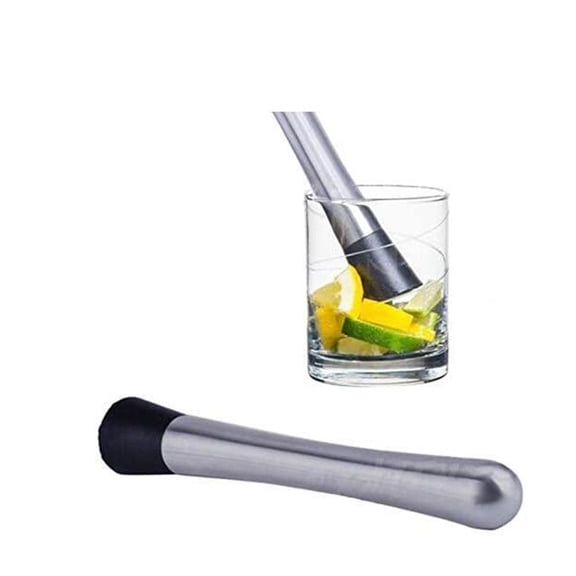 Stainless Steel Muddler with Ergonomic Handle, Professional Bar Tool for Muddling Mint Lemon Fruits Herbs Spices, Heavy Duty Drink Masher for Mojito Cocktails, Kitchen Bartender Tool