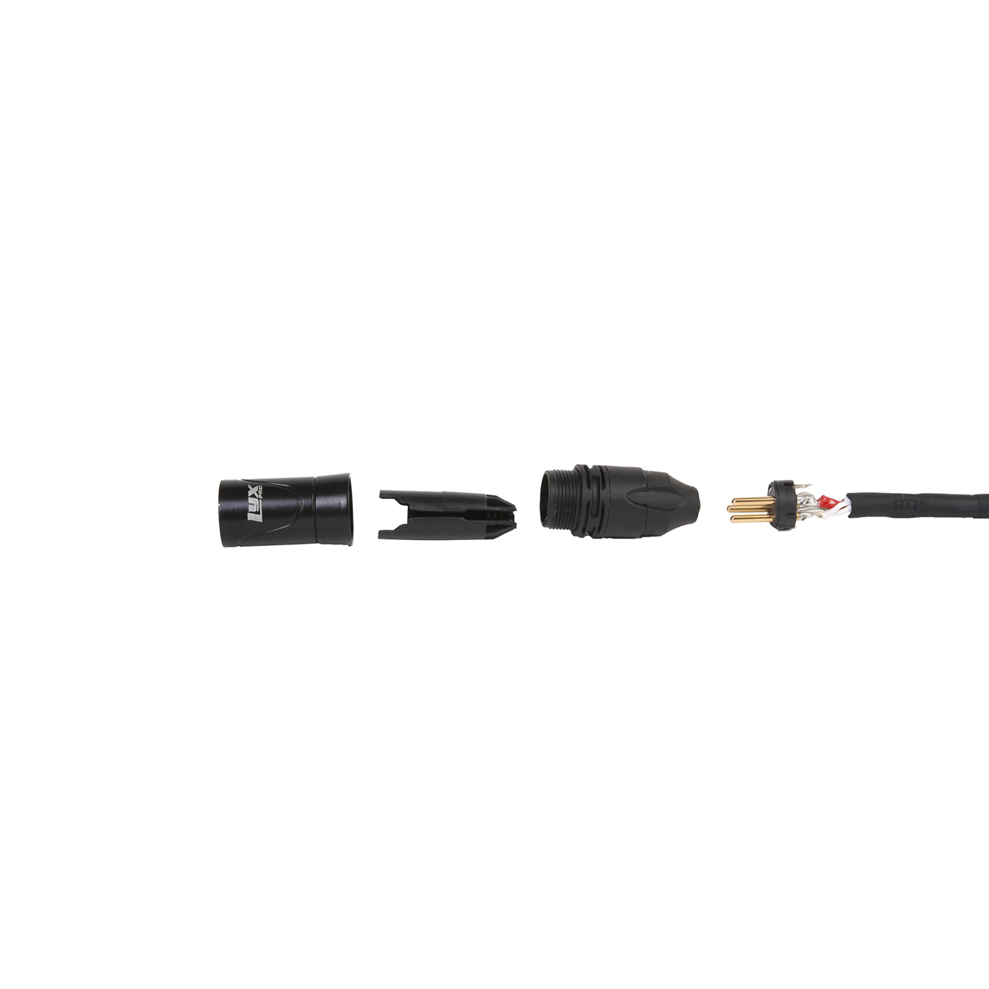 LyxPro 10-Foot XLR Cable, Male to 1/4" TRS Star Quad Microphone Cable, Black