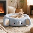 thumbnail image 4 of Small Dog Cat Bed Warm Cozy Plush Mat Removable Washable, 15.75x15.75x3.94 in, Blue, 4 of 7