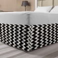 thumbnail image 1 of Abstract Bed Skirt, Continuous and Classic Geometric Design of Vertical Zigzags Composition, Elastic Bedskirt Dust Ruffle Wrap Around for Bedding Decor, 4 Sizes, Dark Grey Eggshell, by Ambesonne, 1 of 2