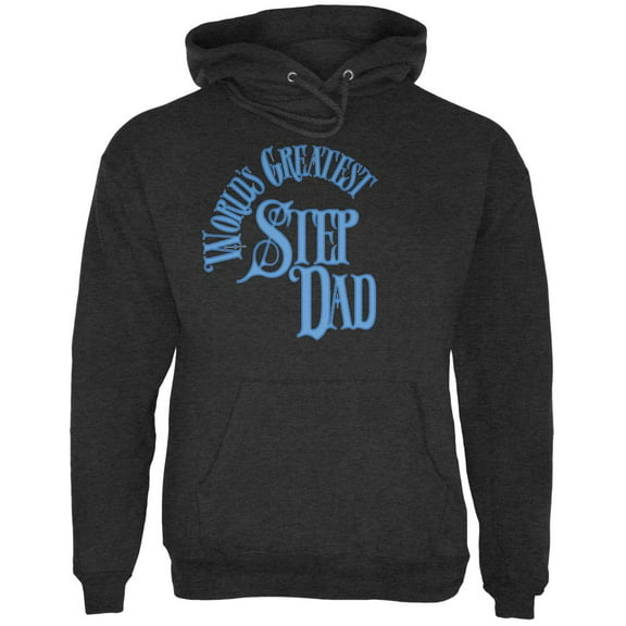 World's Greatest Step Dad Mens Hoodie Charcoal Heather 2XL