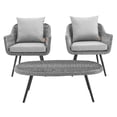 thumbnail image 4 of Modway Endeavor 3 Piece Wicker Rattan Patio Conversation Set in Gray, 4 of 8