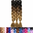 thumbnail image 3 of SEGO 3PCS/Lot Ombre Jumbo Braiding Hair Extensions Colored Hair Weave Synthetic Crochet Twist Box Braid Hair Black/Pink/Blue/Purple Fake Hair Extension for Women, 3 of 8
