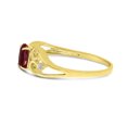 thumbnail image 4 of 10k Yellow Gold Oval Garnet And Diamond Ring, 4 of 6
