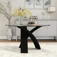 thumbnail image 6 of Furniture of America Evans Glass Top Round Dining Table, Black, 6 of 9