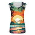 thumbnail image 4 of qolati Tank Top for Women Summer Beach Graphic V Neck Sleeveless T Shirts Casual Loose V Neck Vacation Racerback Tank Cami Blouse, 4 of 4