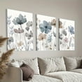 thumbnail image 4 of 3-Piece Set of Holiday Decorative Canvas Wall Art Floral Pattern Wall Decoration Indigo Brown Frameless Framed Living Room Bedroom Hanging Painting, Frameless Canvas Painting, 4 of 9