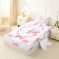 thumbnail image 2 of Manfei Letter B Personalized Twin Sheet Sets For Girls,Cute Pink Bow Bedding For Kids,3-Piece, 2 of 6