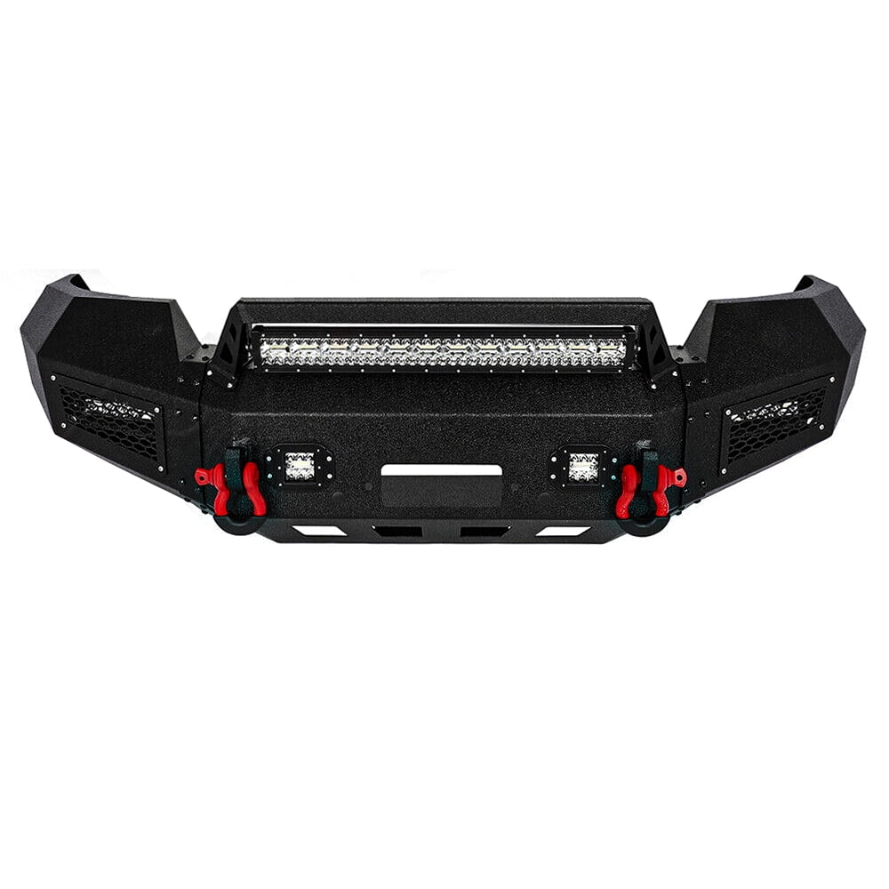 Vijay Compatible with 2004-2005-2006-2007-2008 Ford F150 Front Bumper Textured Black Steel with Light and D-ring