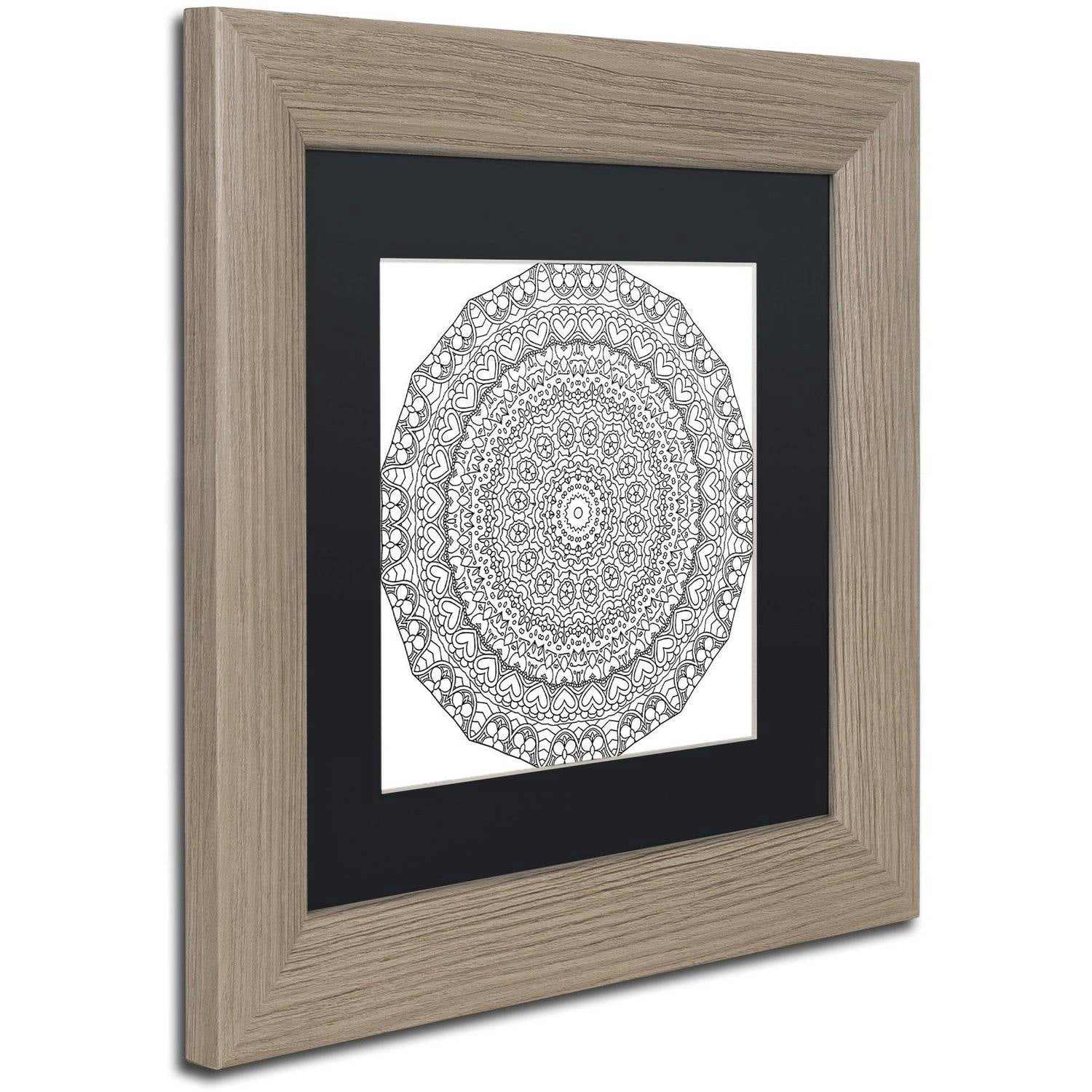 Trademark Fine Art "Hearts Mandala" Canvas Art by Kathy G. Ahrens, Black Matte, Birch Frame