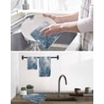 thumbnail image 5 of Blue Grey Kitchen Dish Towels for Drying Dishes Set of 2, Oil Painting Modern Abstract Waffle Weave Microfiber Hand Tea Bathroom Towels Quick Dry & Absorbent Towel 12x12, 5 of 7