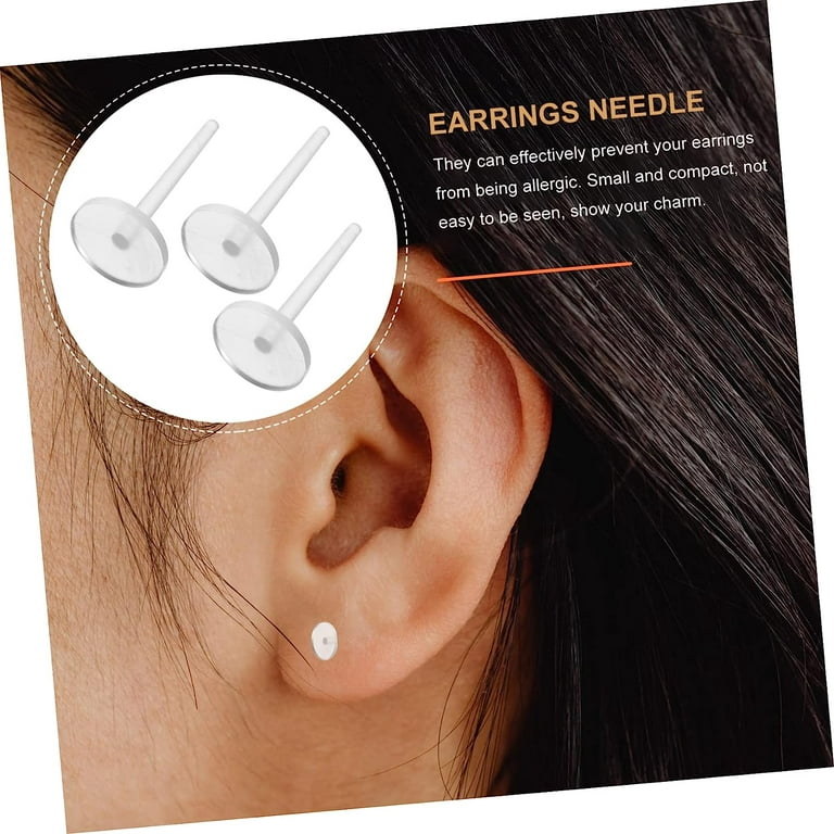 50pcs Earrings Clear Earrings for Sports Black Stud Earrings for Men Black  Earrings Studs Ear Studs Needles Earrings Posts Pad Safety Pin Earrings DIY
