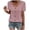 Rose Gold, variant on Summer Tee For Women Fashion Solid Button Round Neck Blouses Casaul Short Sleeve T Shirt Pink XXXXXL