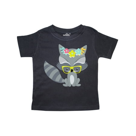 

Inktastic Hipster Raccoon Raccoon With Glasses Flowers Gift Toddler Boy or Toddler Girl T-Shirt