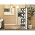 thumbnail image 6 of LUMAMIN 8-Tier Shoe Storage Cabinet,  50" Tall Shoe Cabinet Shoe Rack with 4 Mirrored Doors, Adjustable Shelves & Ventilation for Entryway, Hallway, White, 6 of 9