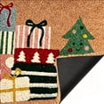 thumbnail image 4 of QISIWOLE Christmas Doormat with Trees & Gifts Pattern, 18x30 Inch Indoor Outdoor Xmas Door Mat, Winter Welcome Front Door Mat for Porch Decor Warming Gift, 4 of 6