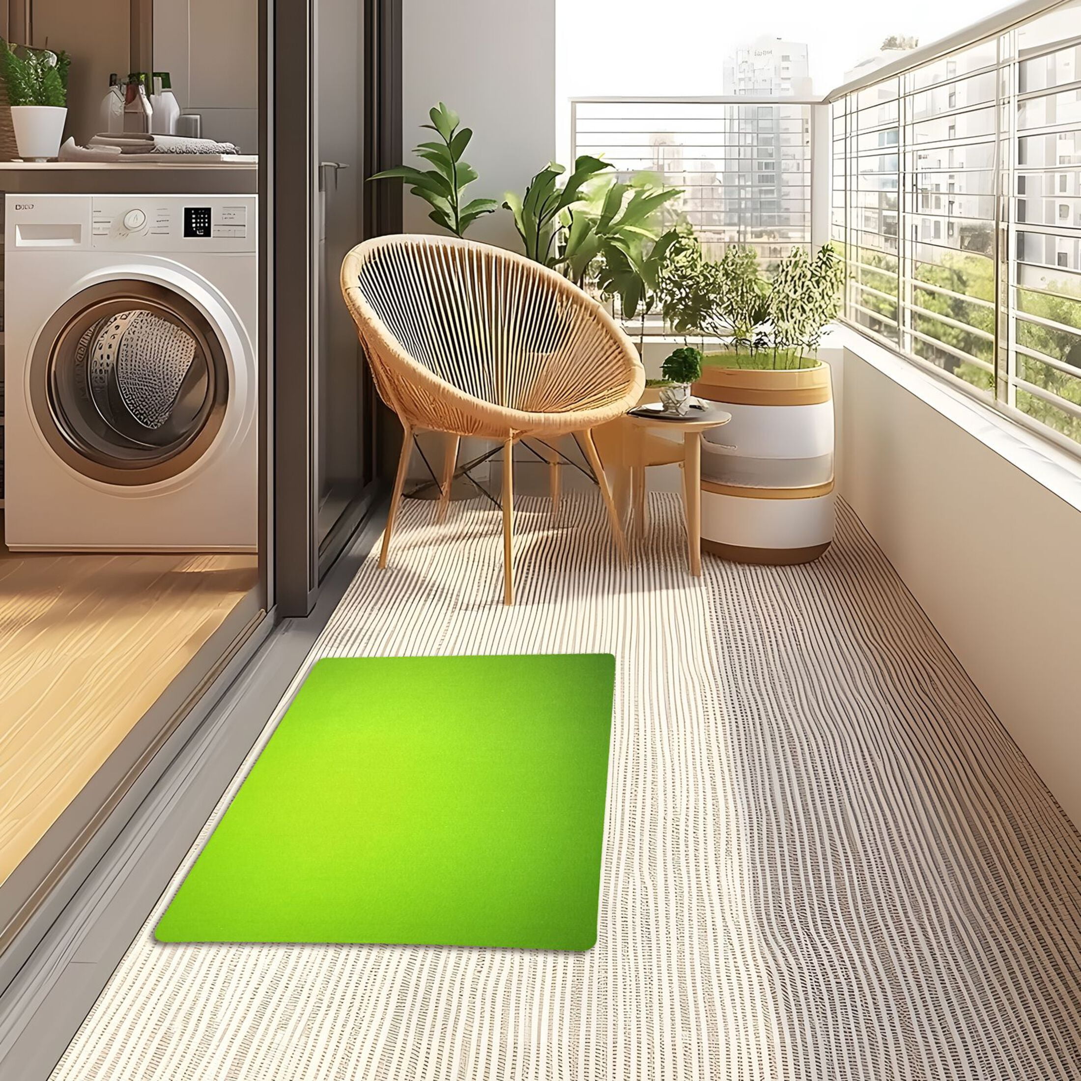 Iauyy Doormat Outdoor Indoor Non-Slip Washable Welcome Mat,Low-Profile 32x20in Door Mat for Pet Mat Front Back Door and Entryway,Lime Green Background
