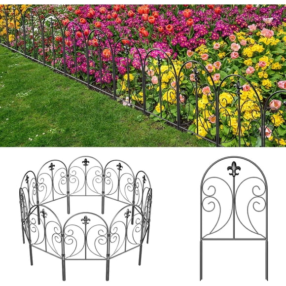 Decorative Garden Fence .in(H) x .ft(L) Animal Barrier Fence Rustproof Metal Fencing for Yard Dog Rabbits Wire Section Garden Edging Border for Yard Patio Garden