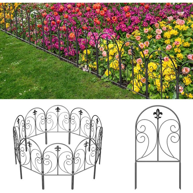 Decorative Garden Fence .in(H) x .ft(L) Animal Barrier Fence Rustproof Metal Fencing for Yard Dog Rabbits Wire Section Garden Edging Border for Yard Patio Garden