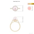 thumbnail image 5 of ANGARA Japanese Akoya Cultured Pearl Diamond Halo Ring in 14K Yellow Gold for Women | June Birthstone, Birthday, Anniversary, Jewelry Gift for Women | Pearl Ring, 5 of 9