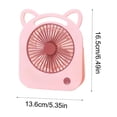 thumbnail image 3 of Cute Cat Ears USB Rechargeable Fan - Adjustable Angle Desktop and Handheld Electric Fan with Low Noise Operation for Home, Office, and Dorm Use, Compact Size, Lightweight Plastic,Pink, 3 of 4
