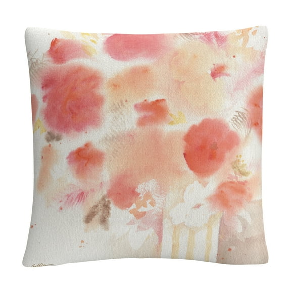 Pink Tones 3' Watercolor Abstracts By Sheila Golden 16 X 16 Decorative Throw Pillow