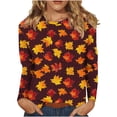 thumbnail image 6 of Edvintorg Thanksgiving Women's Casual Shirts Long Sleeve Crewneck Basic Plus Size Tops Lightweight Womens Blouses Fall Clothes for Women, 6 of 8