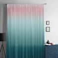 thumbnail image 5 of Pink Turquoise Ombre Semi Sheer Curtains Drapes for Living Room,Bedroom,French Doors Window 63 Inches Long,Teal Modern Geometric Striped Abstract Art Rod Pocket Chiffon Curtain Drapery Voile Panel, 5 of 6