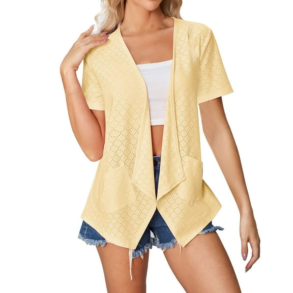LIJCC Women'S Summer Casual Cardigan Women'S Summer Casual Cardigans Us Size Loose Short Sleeve Tops Ladies Tops Womens Tops Dressy Casual