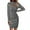 Gray, variant on AXXD Dresses For Women 2022 Round-Neck Fashion Long Sleeve Patchwork Fall Autumn Fall Dresses Ladies SweatSkirts For Clearence