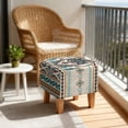 thumbnail image 4 of SCRAWLGOD Wolf Dream Catcher American Tribal Print Brown Ottoman Cover Square Stretch Ottoman Slipcovers Soft Storage Foot Rest Cover with Elastic Bottom Footrest Stool Covers Protector, 4 of 7