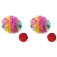 thumbnail image 1 of 2 narices de payaso de espuma roja + pelucas de payaso multicolores compatibles con disfraces, 1 of 4