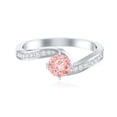 thumbnail image 3 of Rosec Jewels Lab Grown Pink Diamond Solitaire Engagement Ring (1 Ct, Fancy Pink Color VVS Clarity) - Womens Pink White Diamond Ring, 10K White Gold, US 11.00, 3 of 7