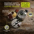 thumbnail image 3 of Universal (6.3 Qt/6 Liter) Silver Express Pressure Cooker + Extra Glass Lid, (15 PSI/100 kPa ) with Easy Opening System, Ultra Safe Stainless Steel Pressure Cooker, 3 of 6