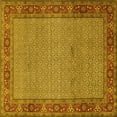 thumbnail image 1 of Ahgly Company Machine Washable Indoor Square Persian Yellow Traditional Area Rugs, 5' Square, 1 of 4
