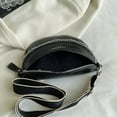 thumbnail image 2 of Bolso de viaje para el pecho para mujer, Bolso de la cintura del deporte con cadena a la moda, hilo bordado, sencillo, informal, portátil, de cuero PU, para senderismo al aire libre, 2 of 8